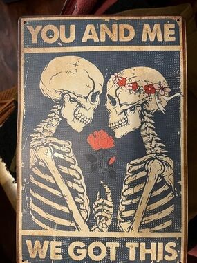 You and Me We Got This Skeleton Art Print - Navy & Cream